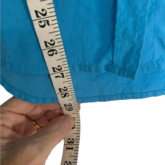 NEXX New York Long Sleeve Button Front Teal Silk tailored Blouse, size M EUC - Picture 8 of 11